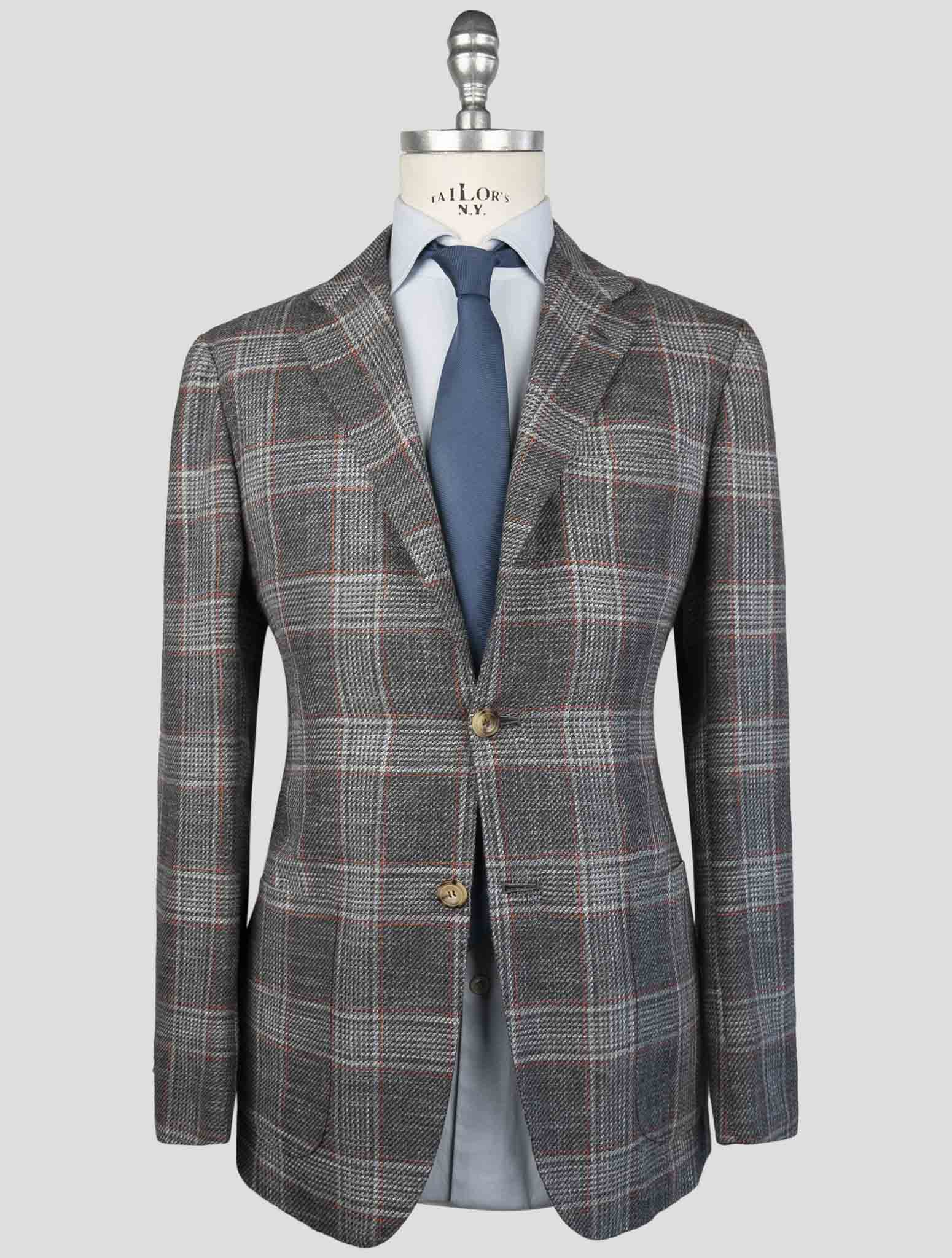 Kiton Multicolor Cashmere Virgin Wool Silk Cotton Pa Blazer