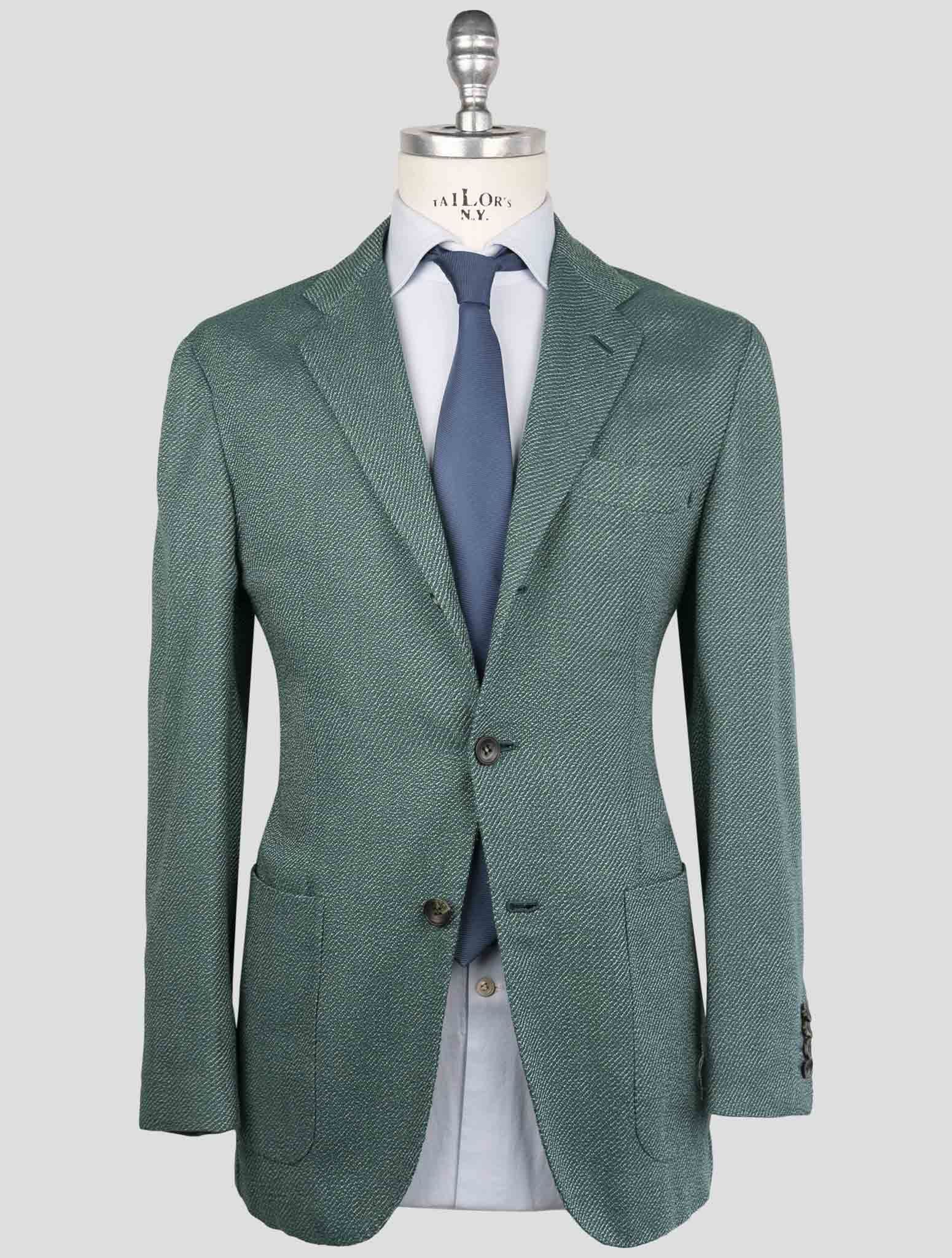 Kiton Green Cashmere Cotton Blazer