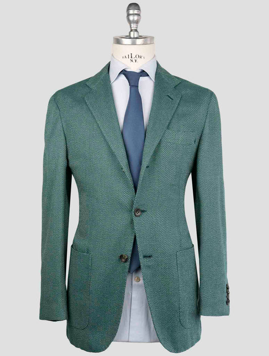 Kiton Green Cashmere Cotton Blazer