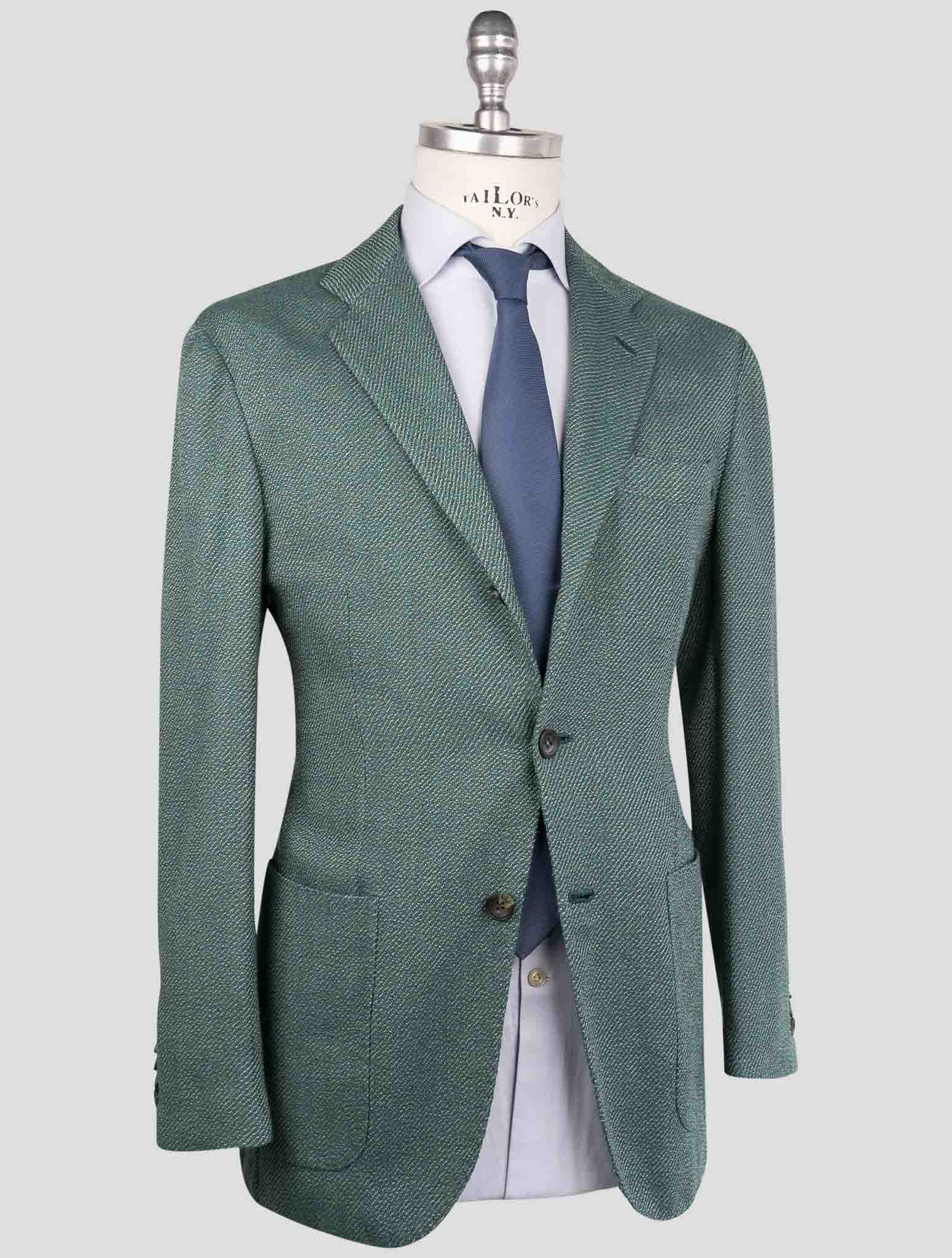 Kiton Green Cashmere Cotton Blazer