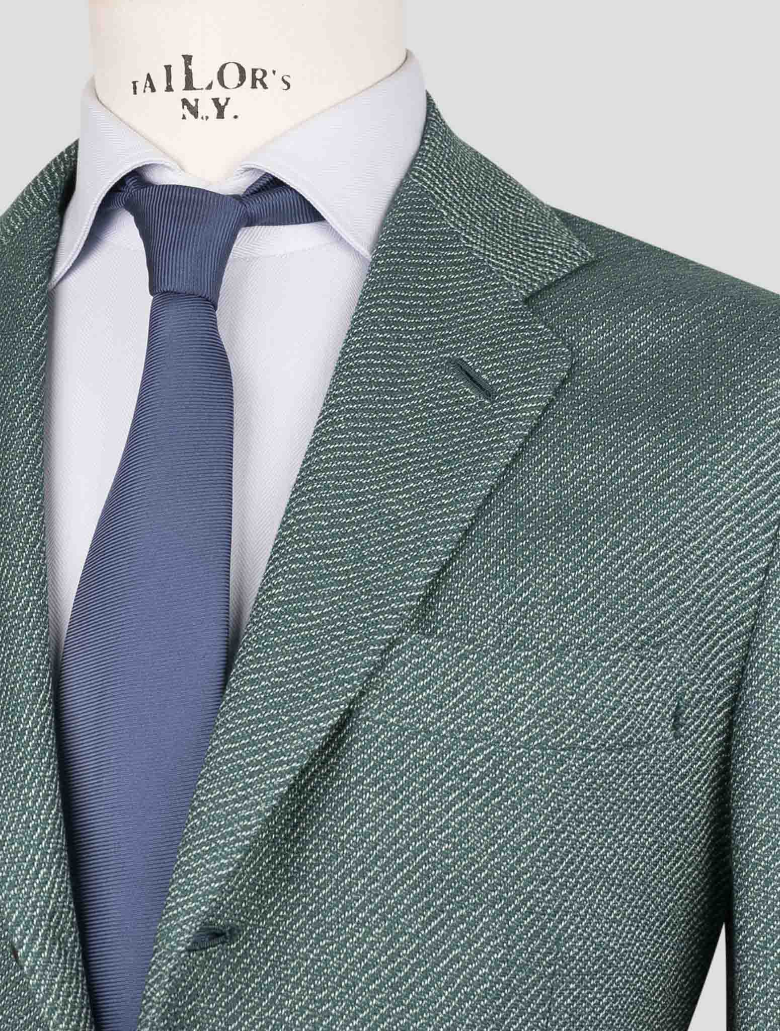 Kiton Green Cashmere Cotton Blazer