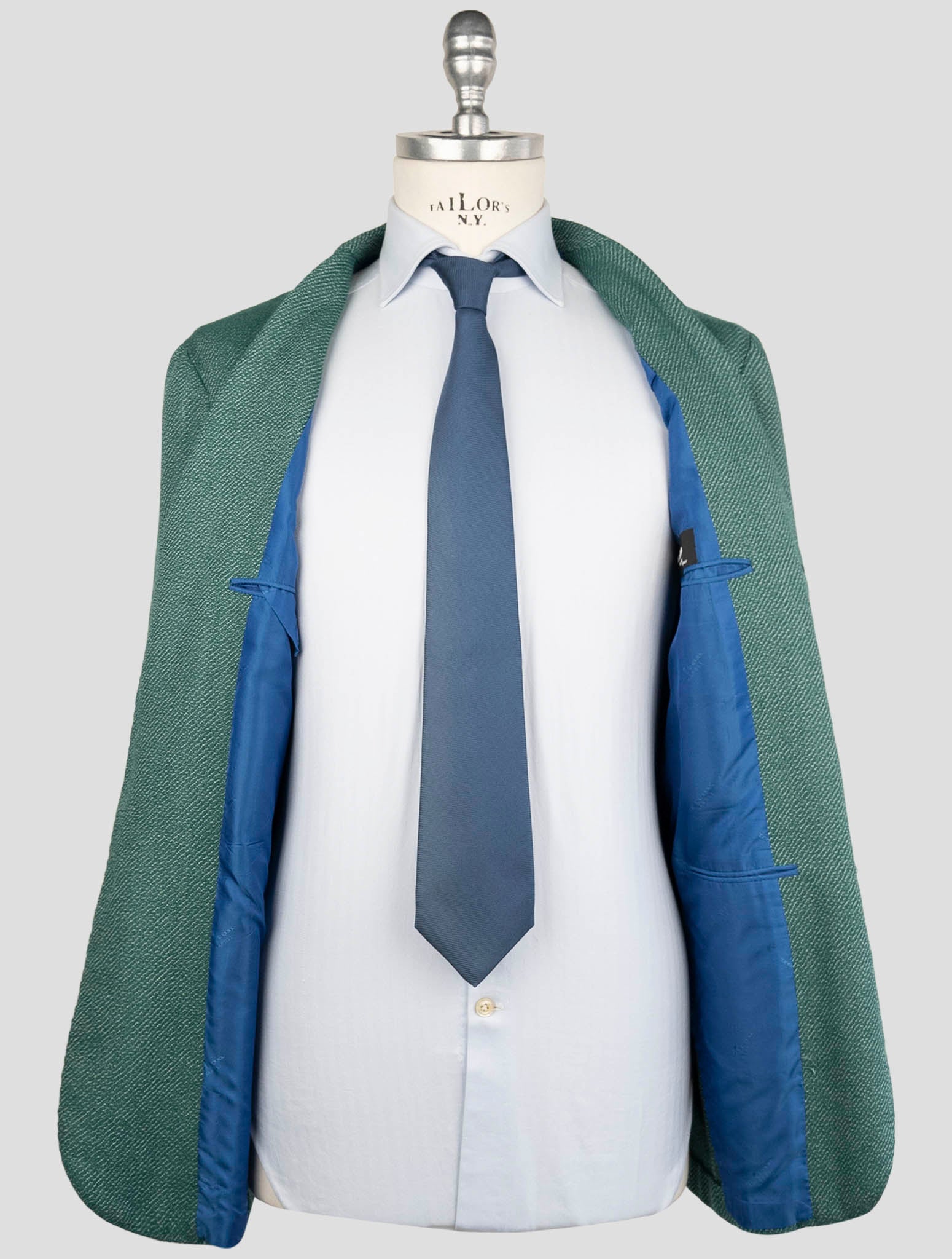 Kiton Green Cashmere Cotton Blazer