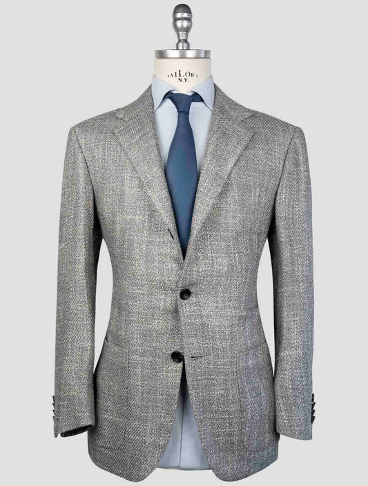 Kiton Gray Silk  Cashmere Wool Blazer