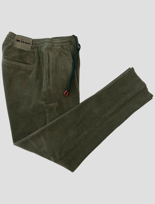 Kiton Green Cotton Ea Velvet Pants