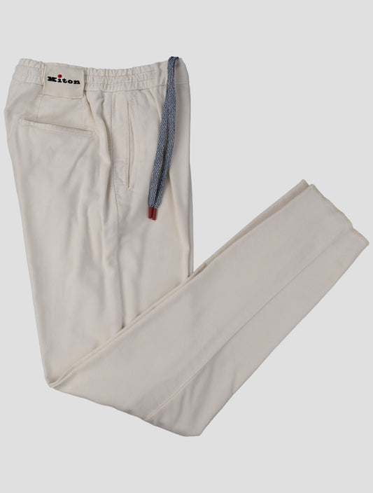 Kiton White Modal Cotton Ea Pants