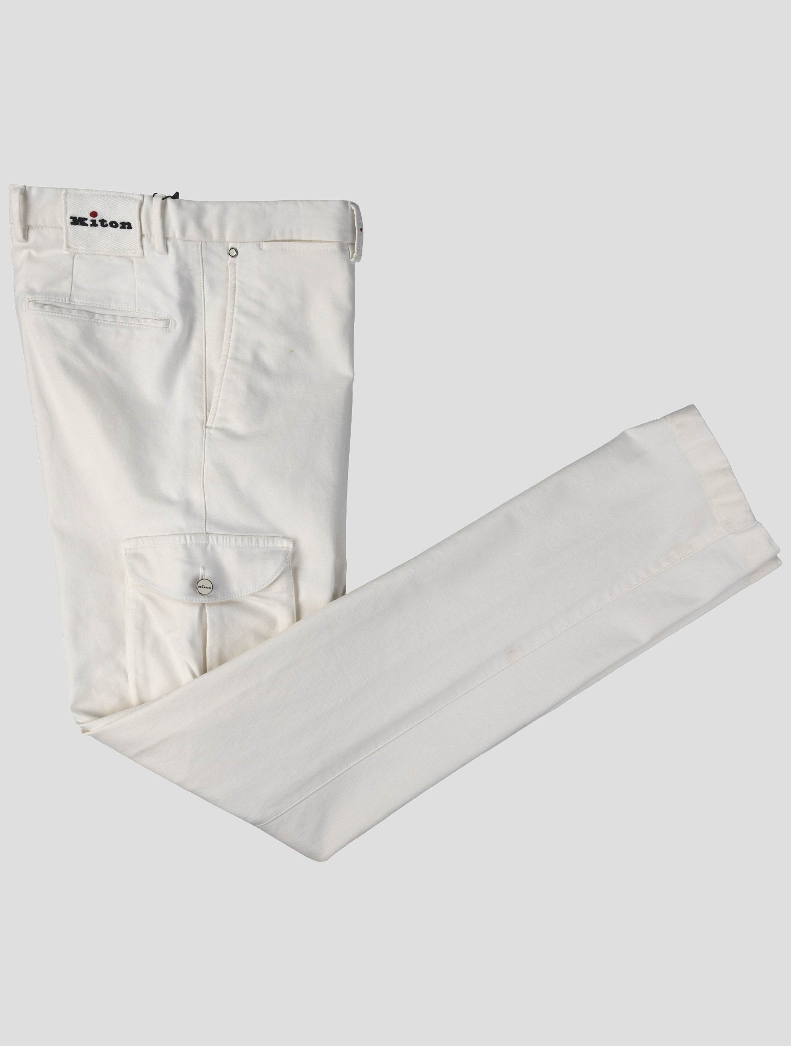 Kiton White Cotton Lyocell Ea Pants
