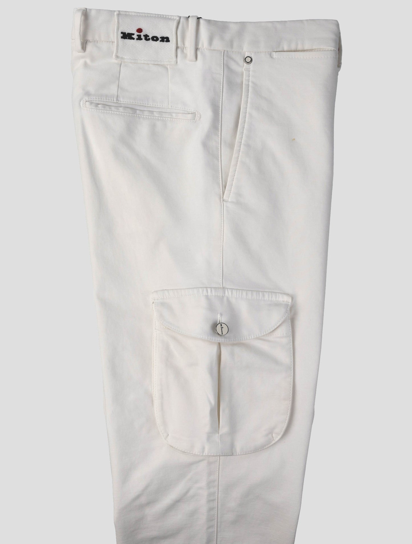 Kiton White Cotton Lyocell Ea Pants