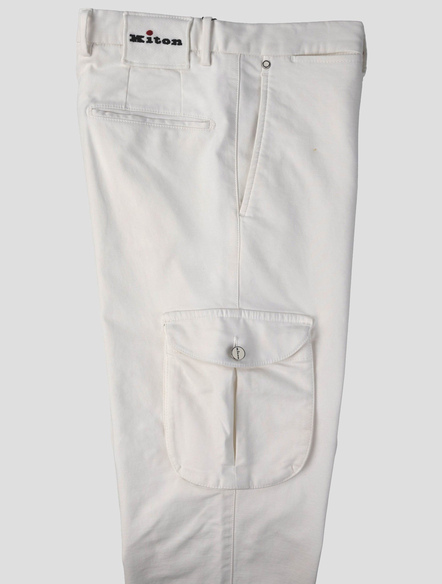Kiton White Cotton Lyocell Ea Pants
