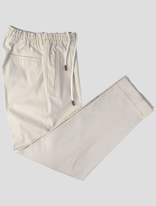 Kiton White Cotton Ea Pants