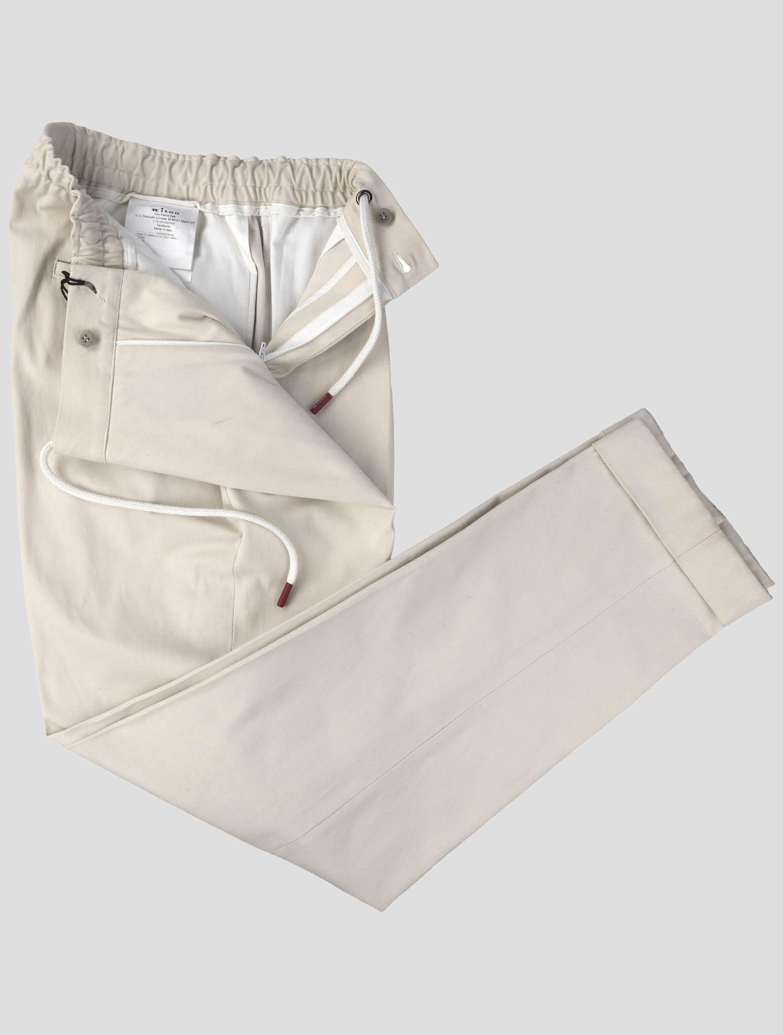 Kiton White Cotton Ea Pants