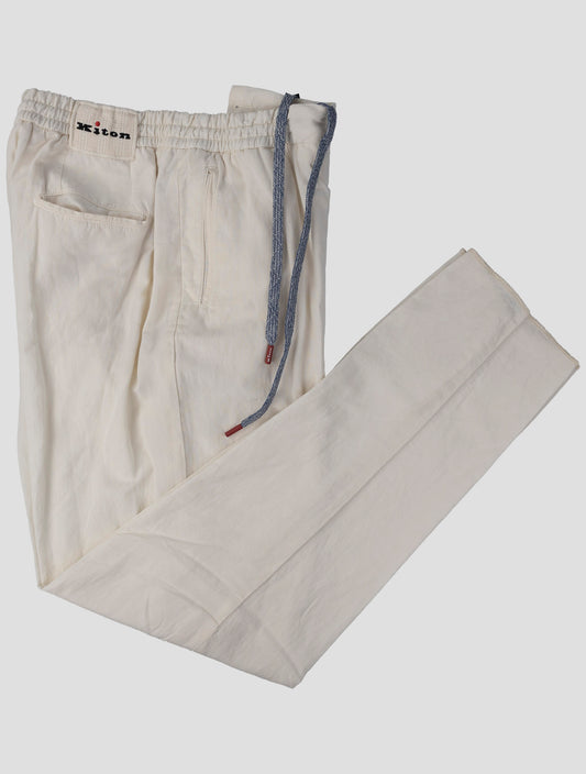 Kiton White Lyocell Ea Pants