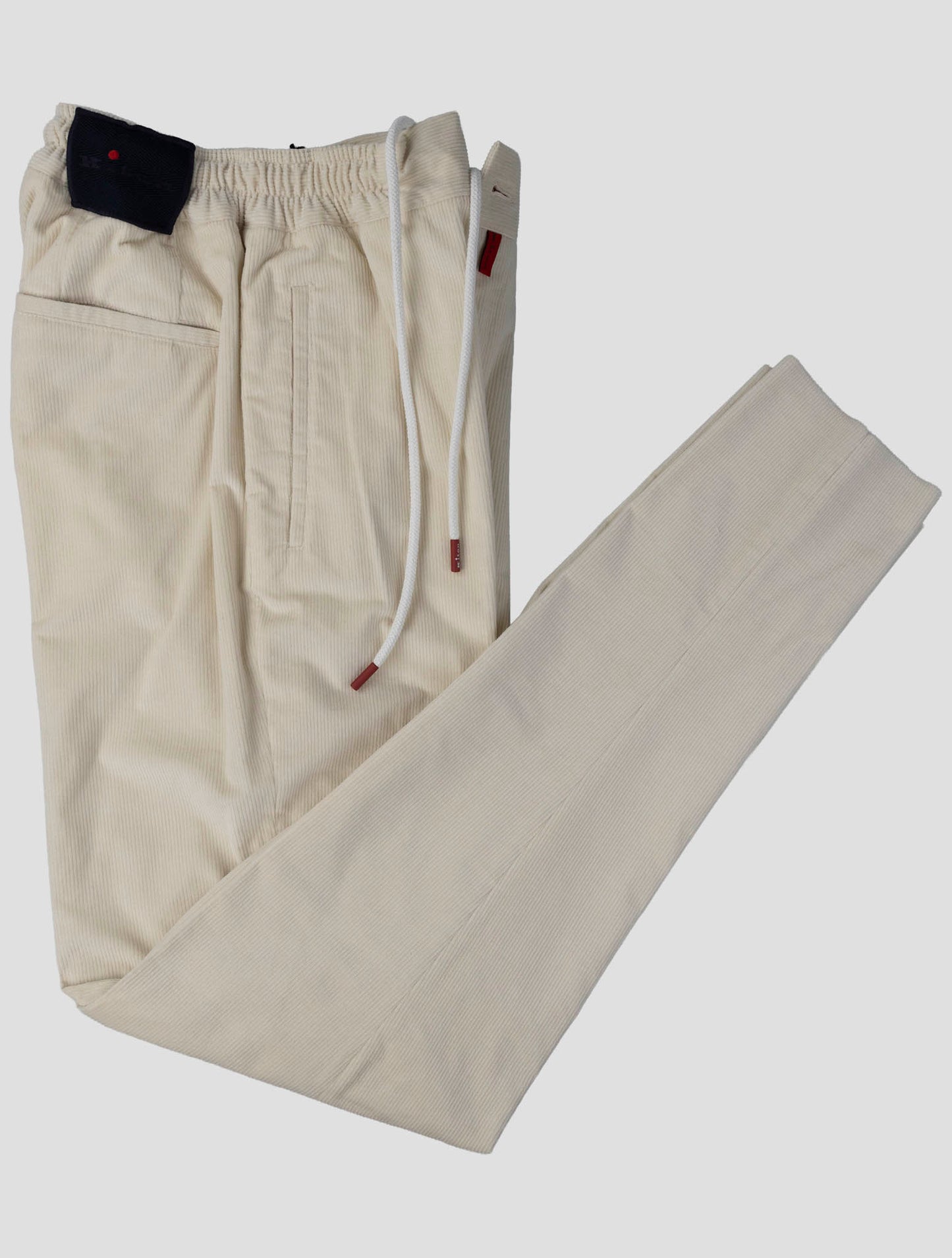 Kiton White Cotton Wool Ea Pants