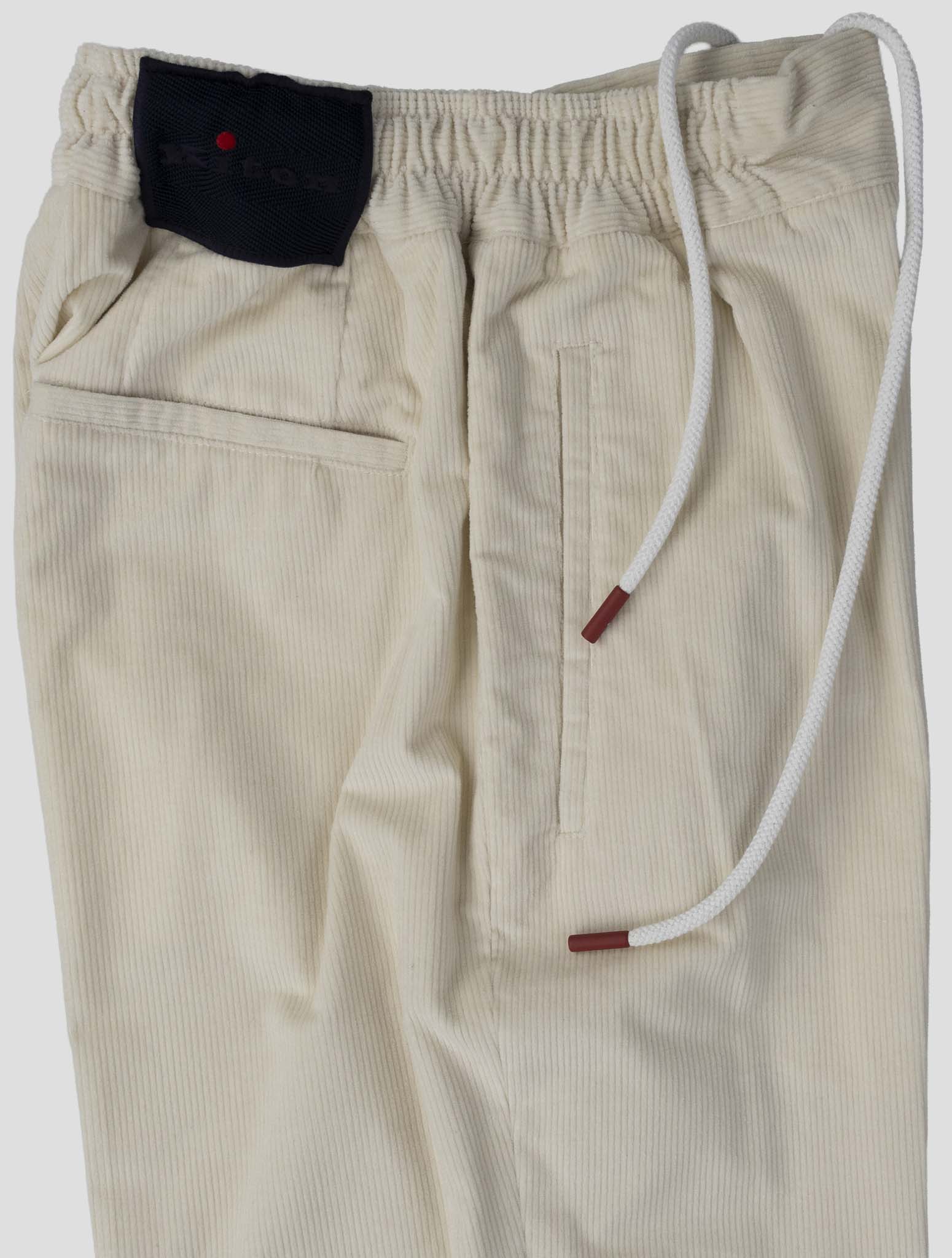 Kiton White Cotton Wool Ea Pants