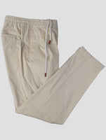 Kiton White Cotton Wool Ea Pants