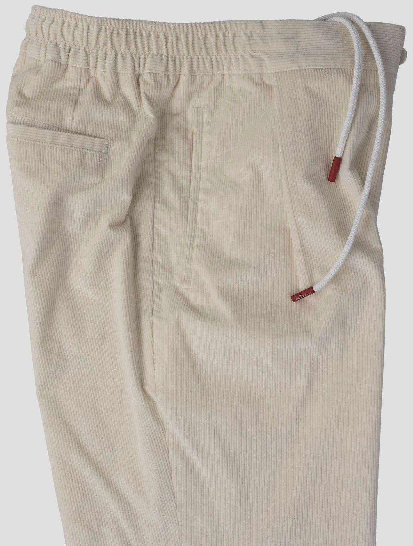 Kiton White Cotton Wool Ea Pants
