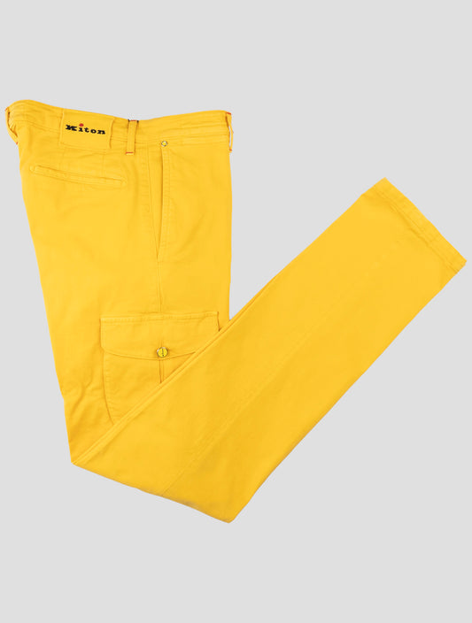 Kiton Yellow Cotton Ea Cargo Pants