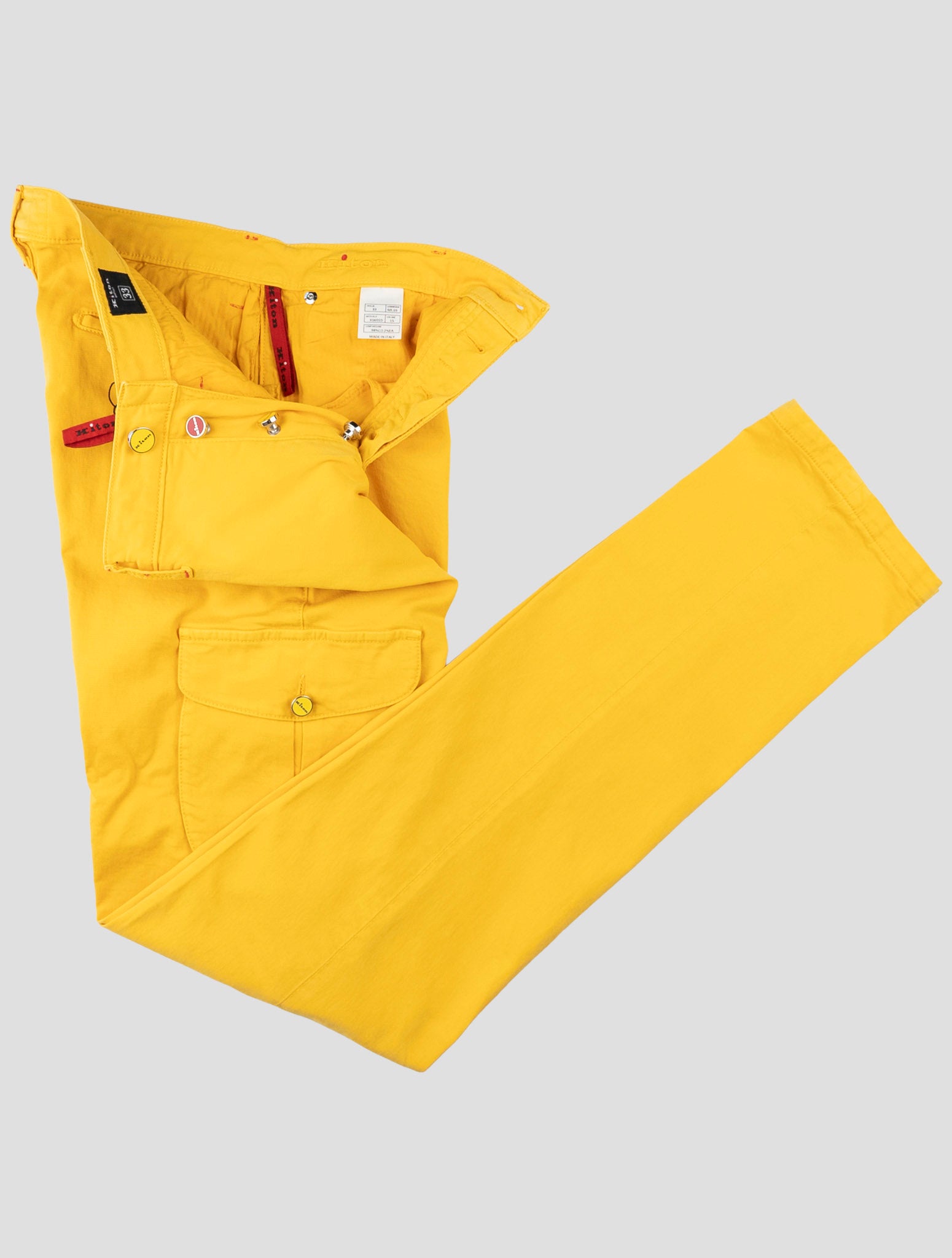 Kiton Yellow Cotton Ea Cargo Pants