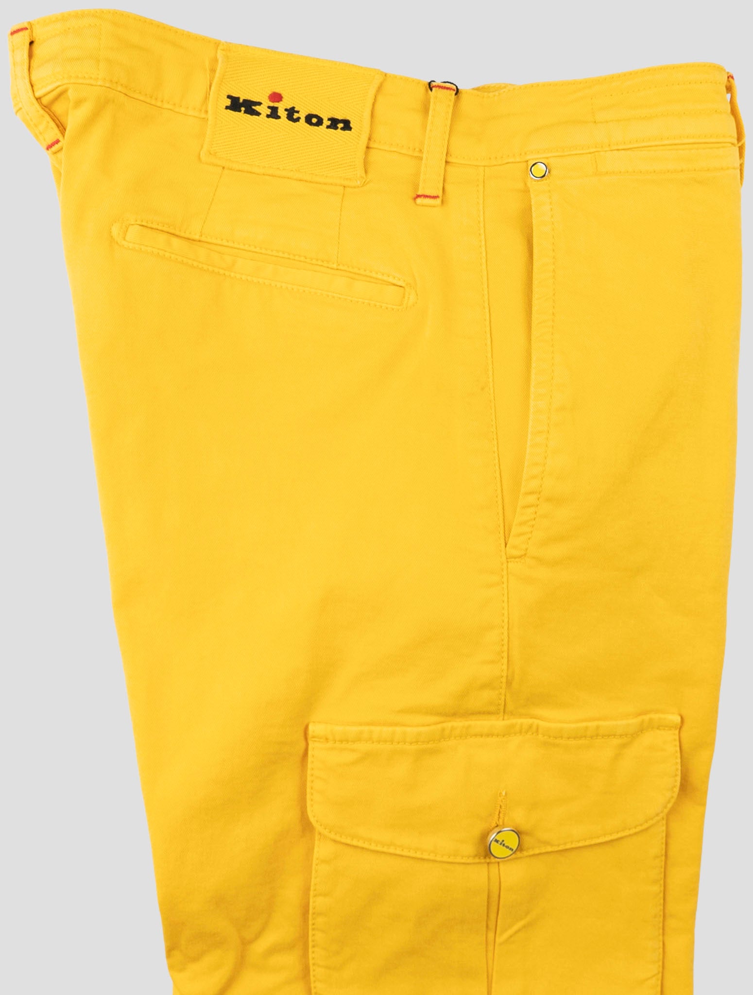 Kiton Yellow Cotton Ea Cargo Pants