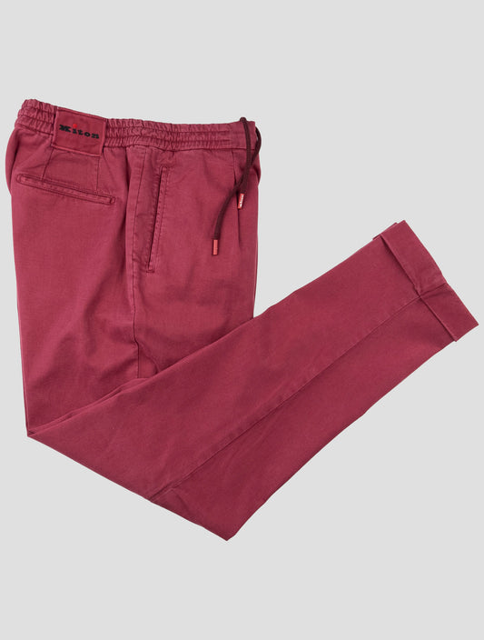 Kiton Red Lyocell Cotton Ea Pants