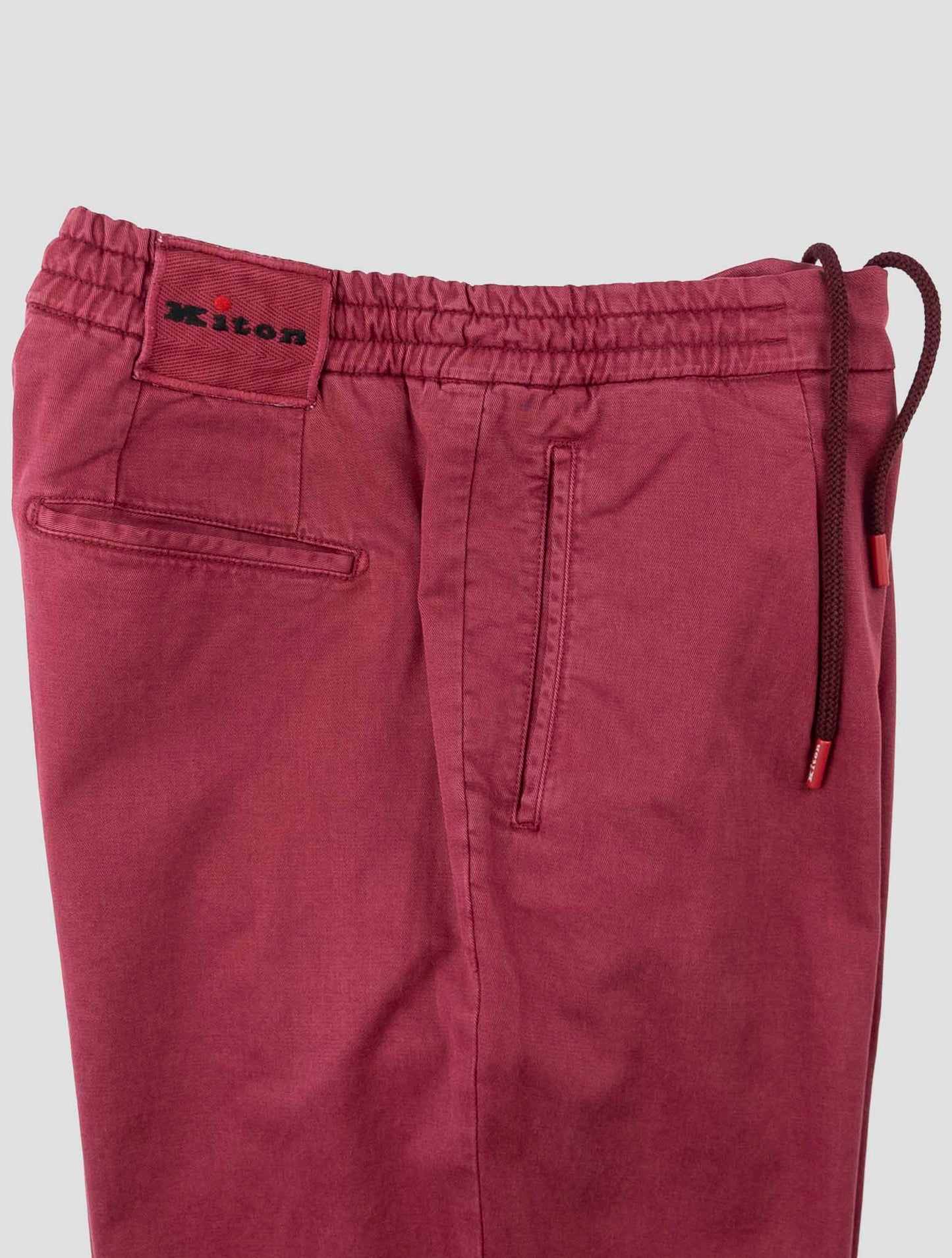 Kiton Red Lyocell Cotton Ea Pants