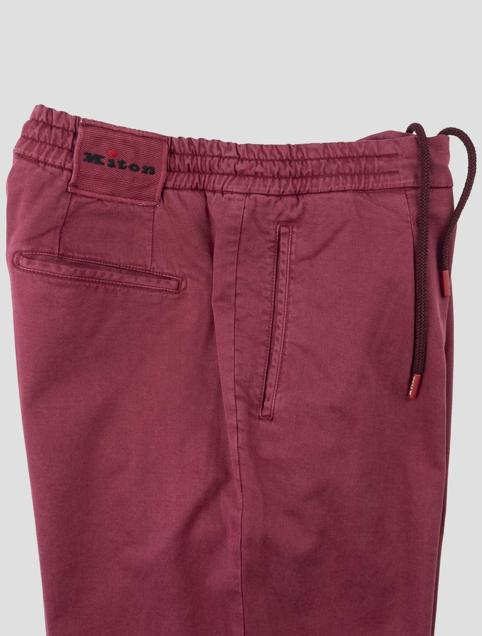 Kiton Red Lyocell Cotton Ea Pants