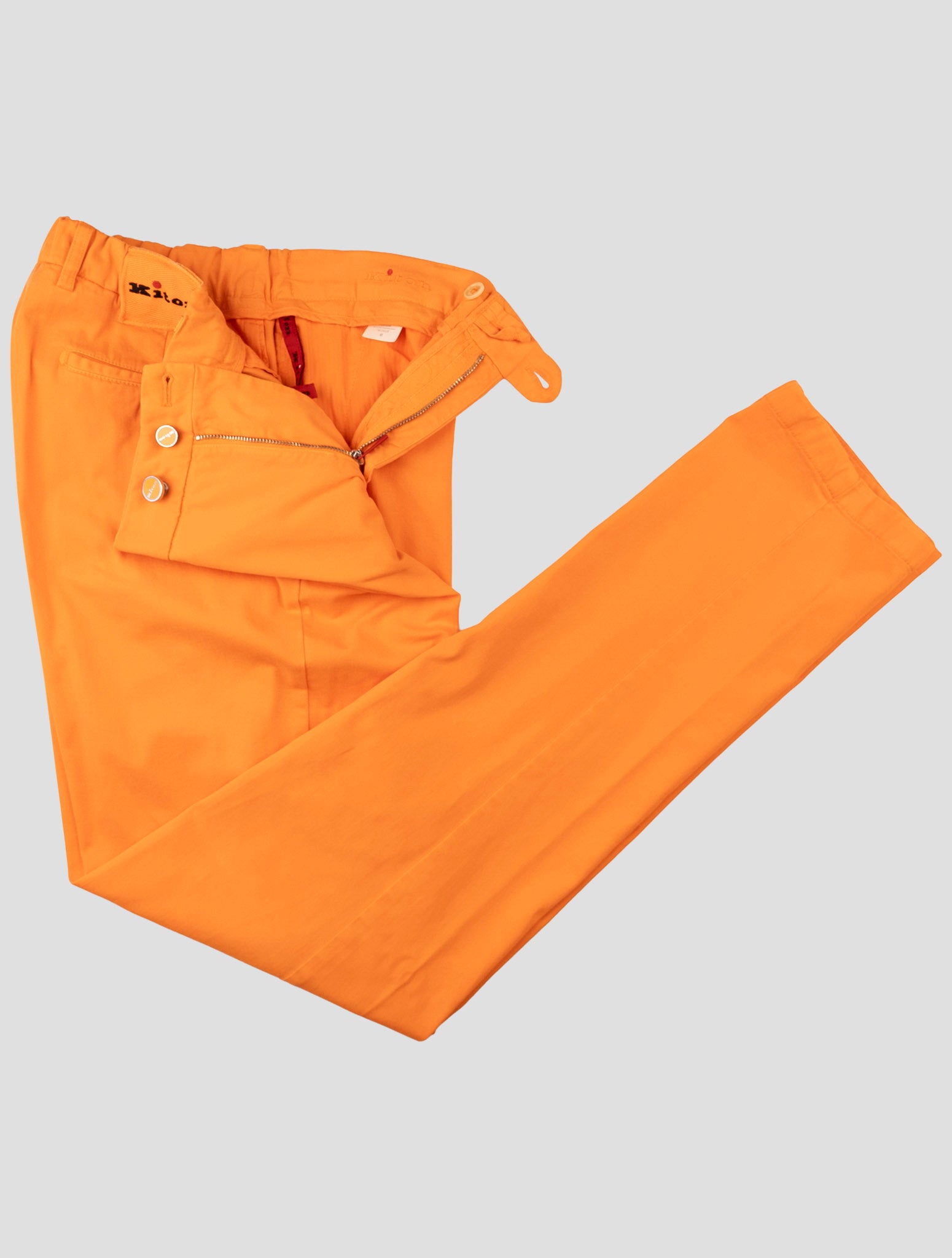 Kiton Orange Cotton Cashmere Ea Pants