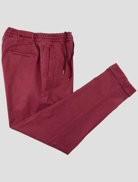 Kiton Red Lyocell Cotton Ea Pants