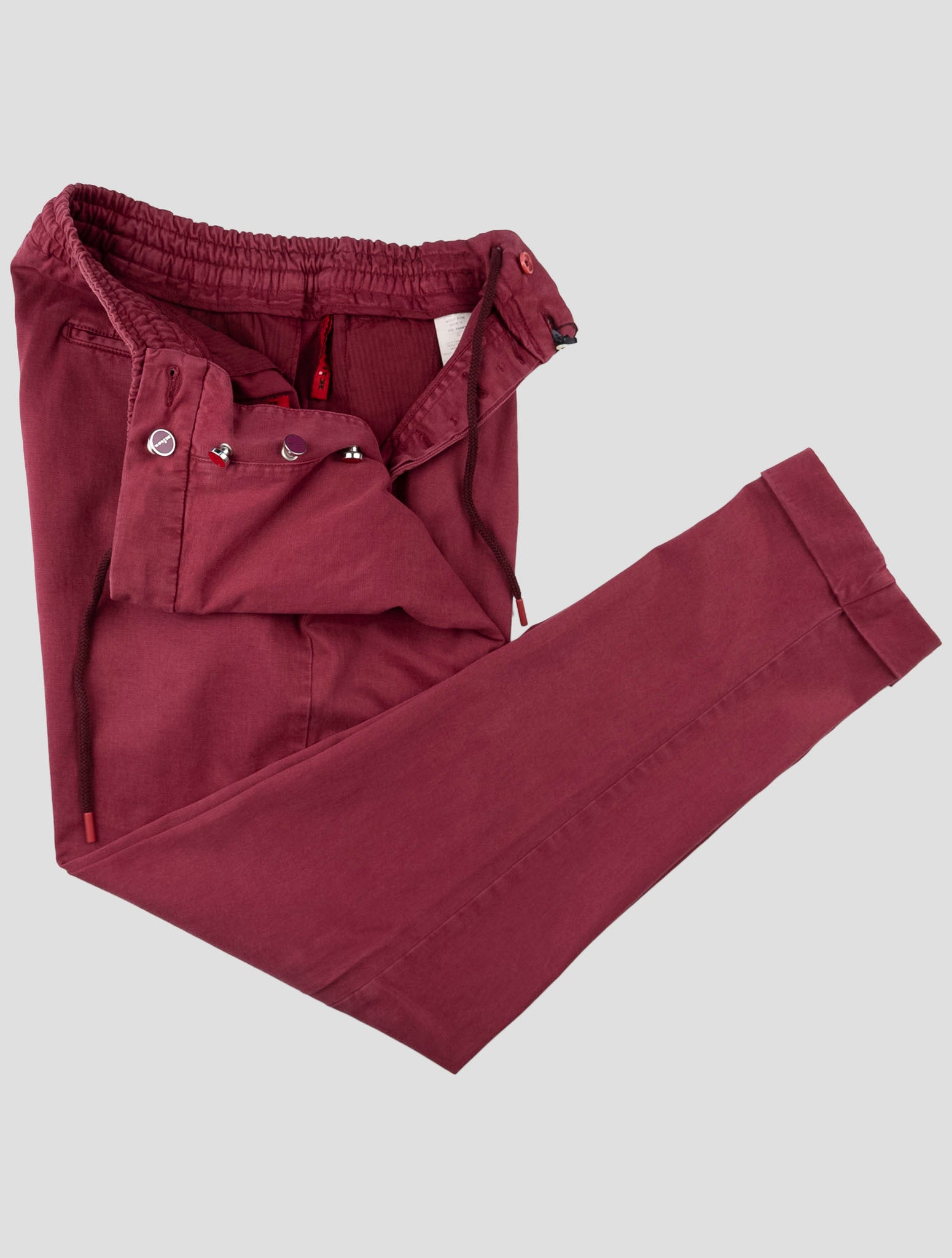 Kiton Red Lyocell Cotton Ea Pants