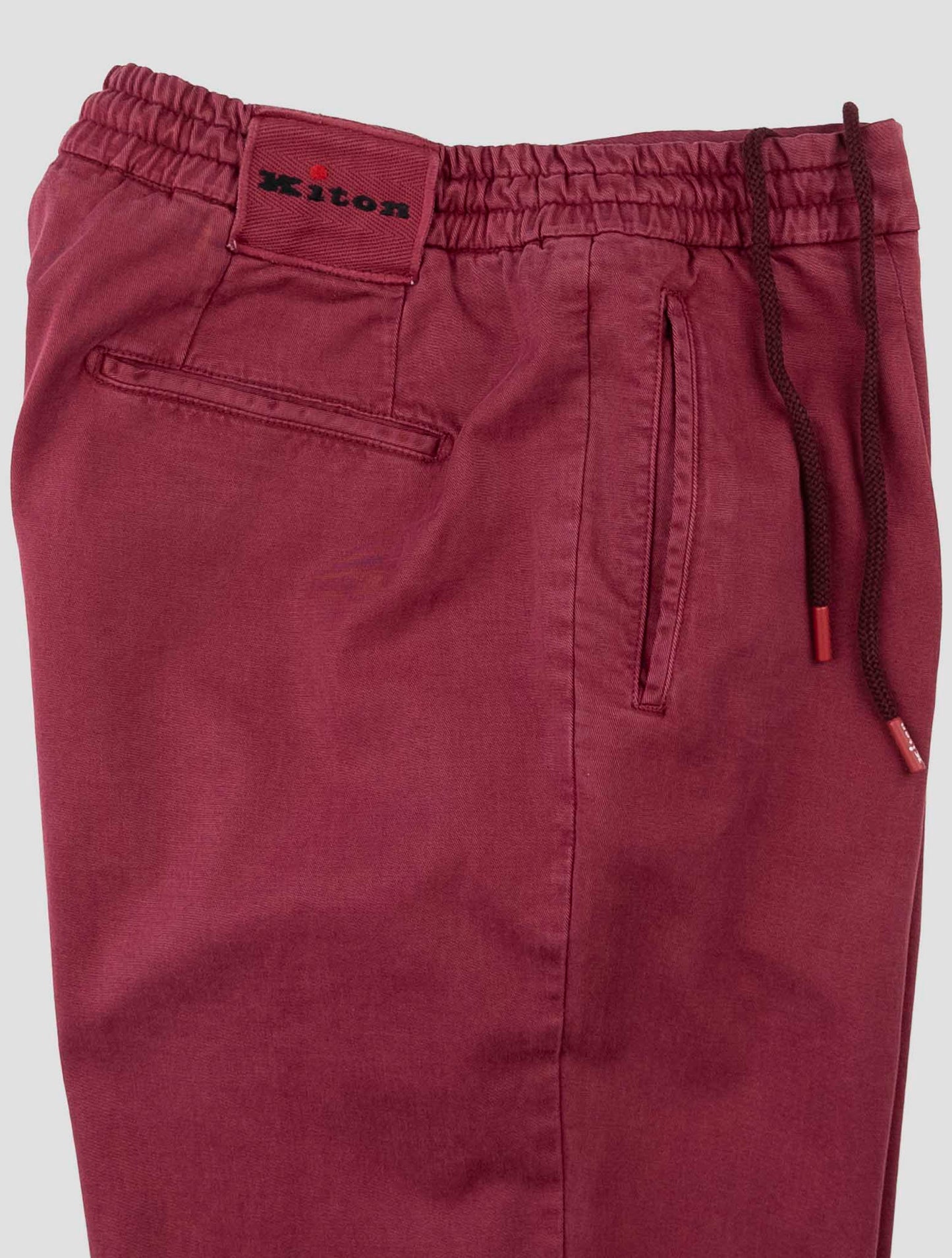 Kiton Red Lyocell Cotton Ea Pants