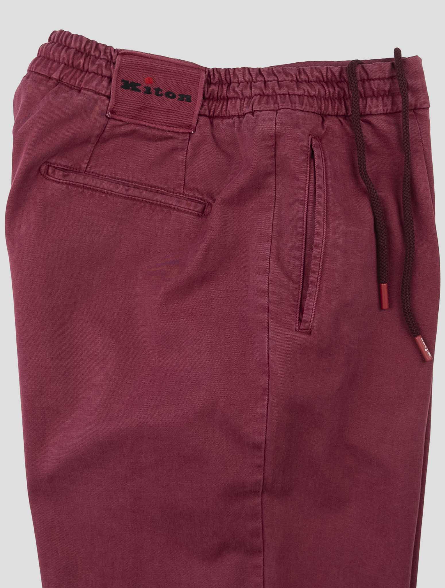 Kiton Red Lyocell Cotton Ea Pants