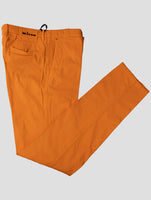 Kiton Orange Cotton Silk Ea Pants