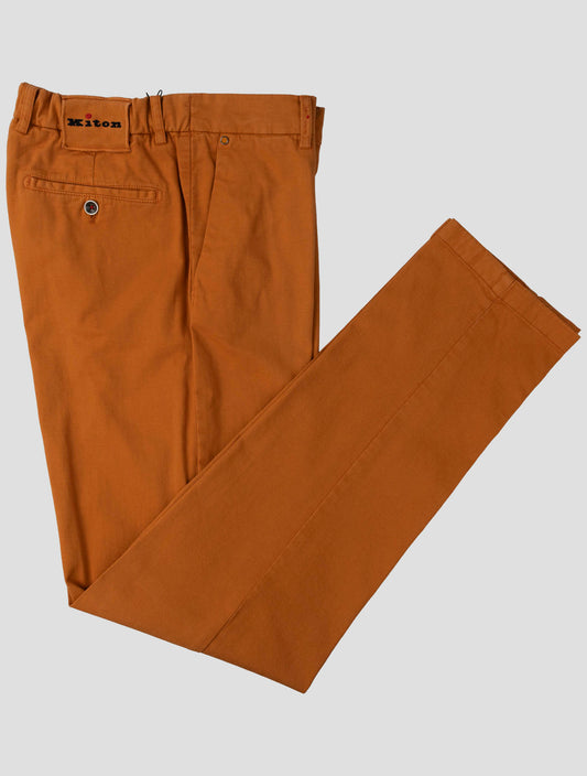 Kiton Orange Cotton Cashmere Ea Pants