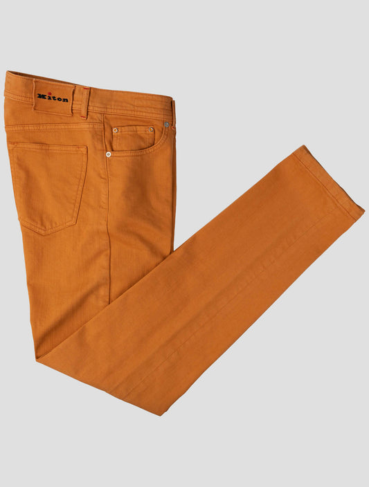 Kiton Orange Cotton Ea Pants