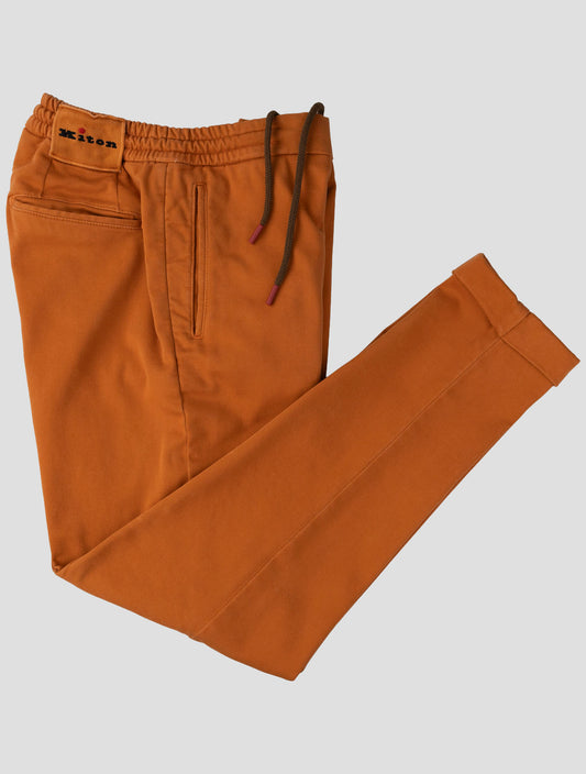 Kiton Orange Cotton Pl Ea Pants