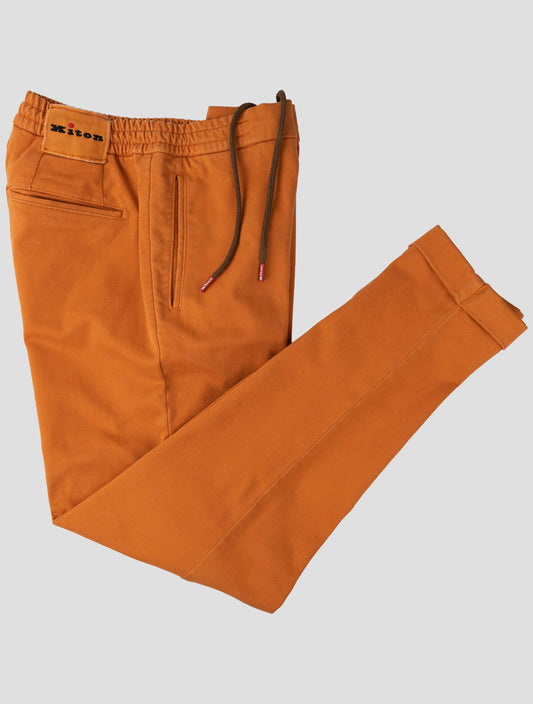 Kiton Orange Cotton Pl Ea Pants