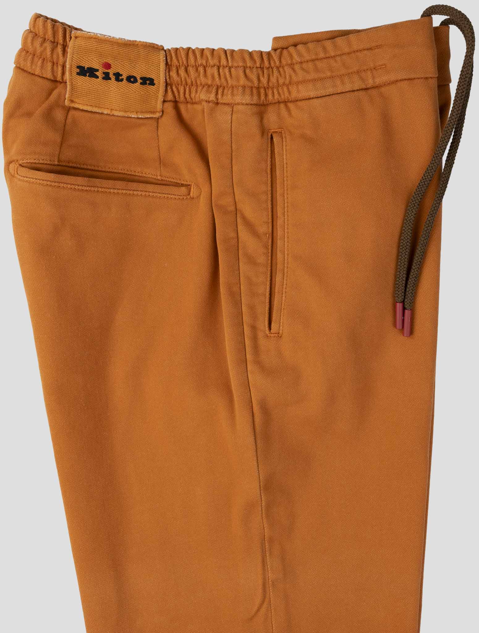 Kiton Orange Cotton Pl Ea Pants
