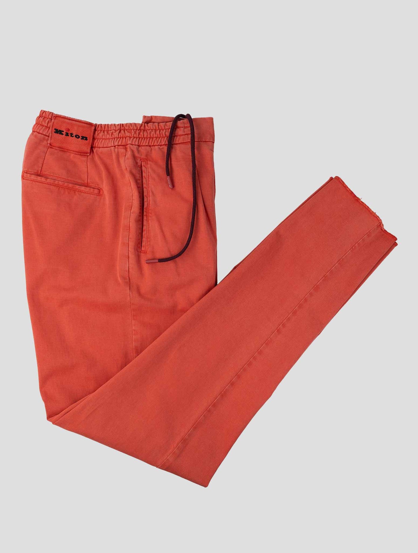 Kiton Red Lyocell Cotton Ea Pants