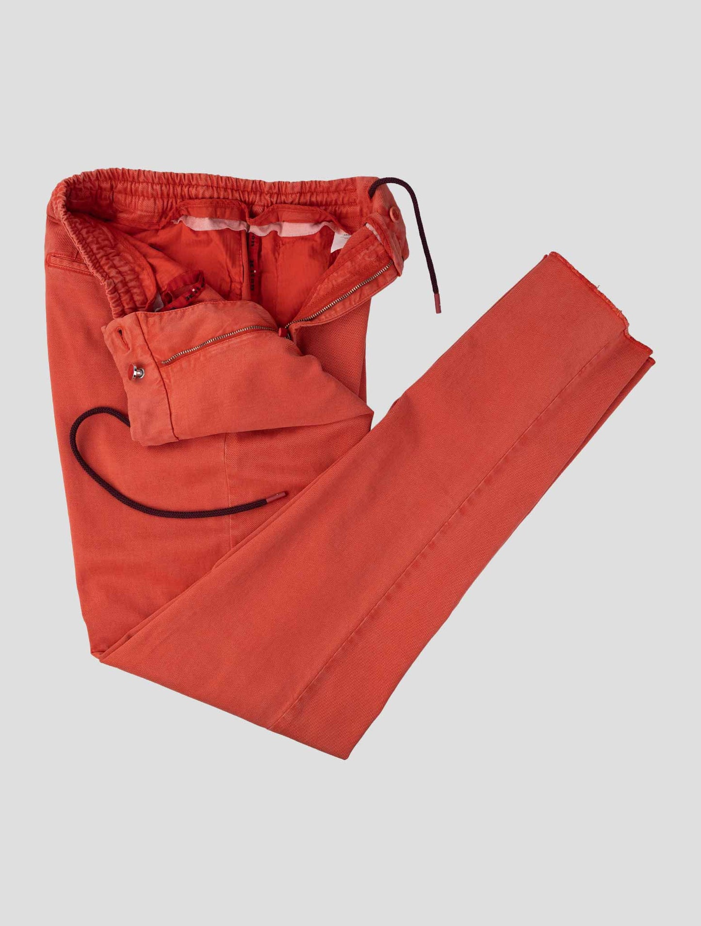Kiton Red Lyocell Cotton Ea Pants