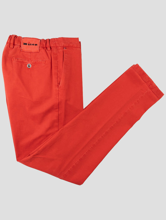 Kiton Red  Cotton Cashmere Ea Pants