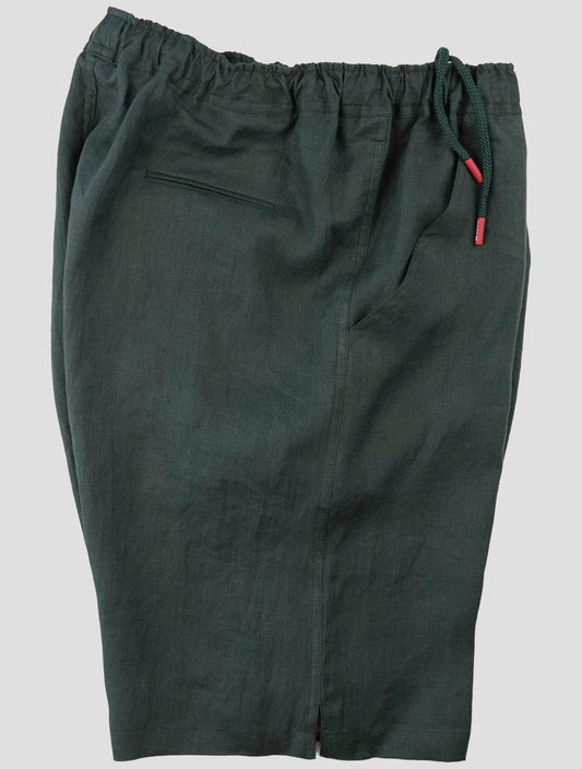 Kiton Green Linen Short Pants