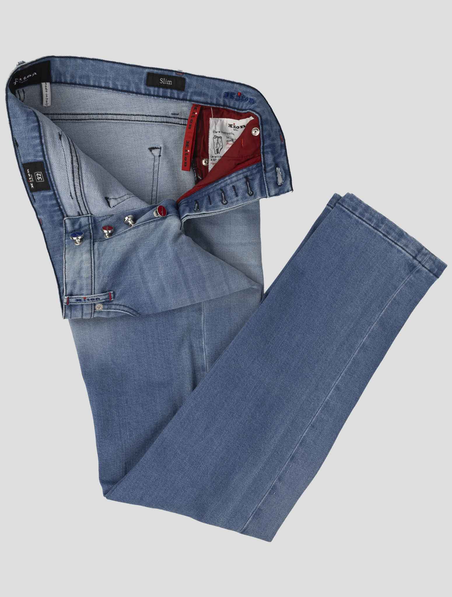 Kiton Light Blue Cotton Ea Jeans
