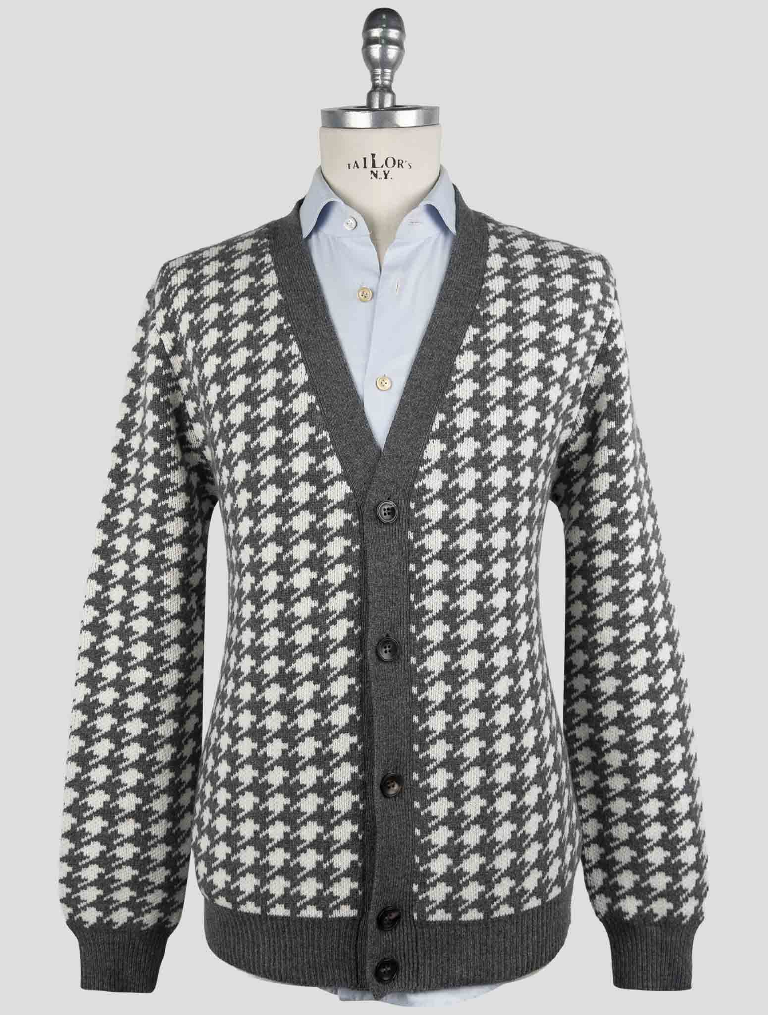Kiton Gray Cashmere Sweater Cardigan