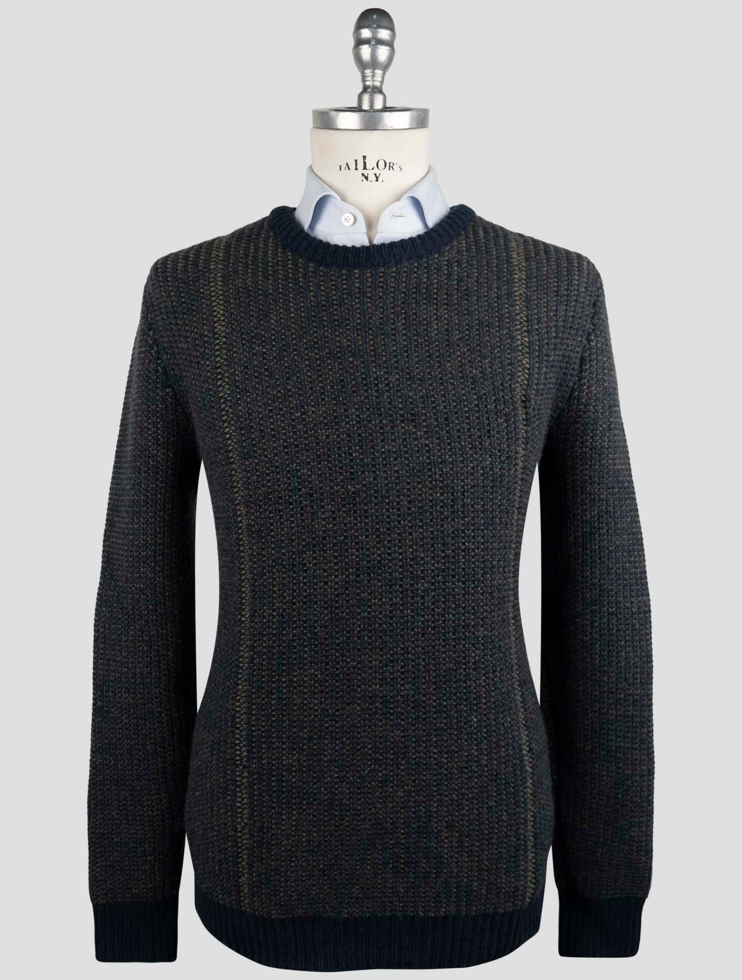 Kiton Blue Gray Cashmere Sweater Crewneck