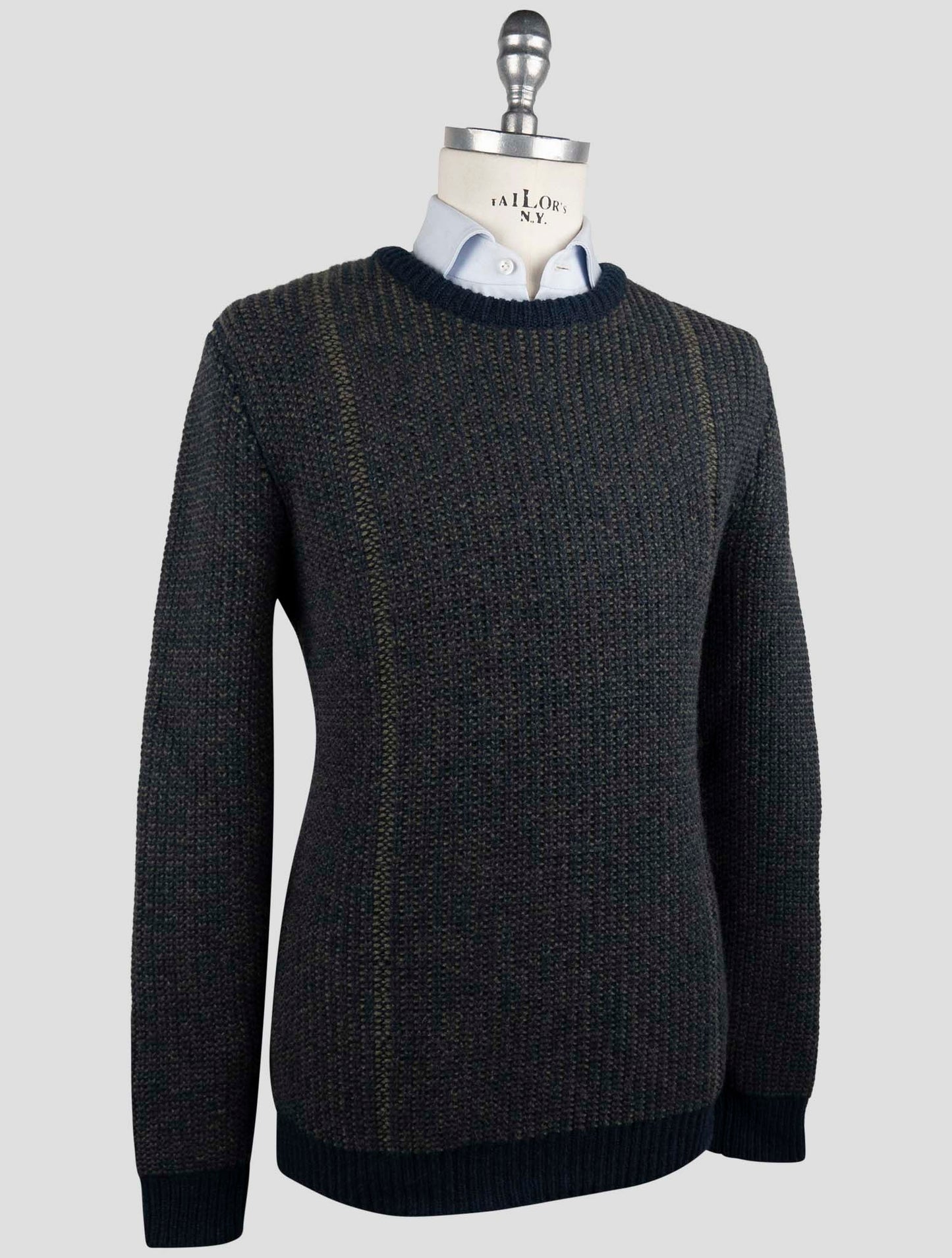 Kiton Blue Gray Cashmere Sweater Crewneck