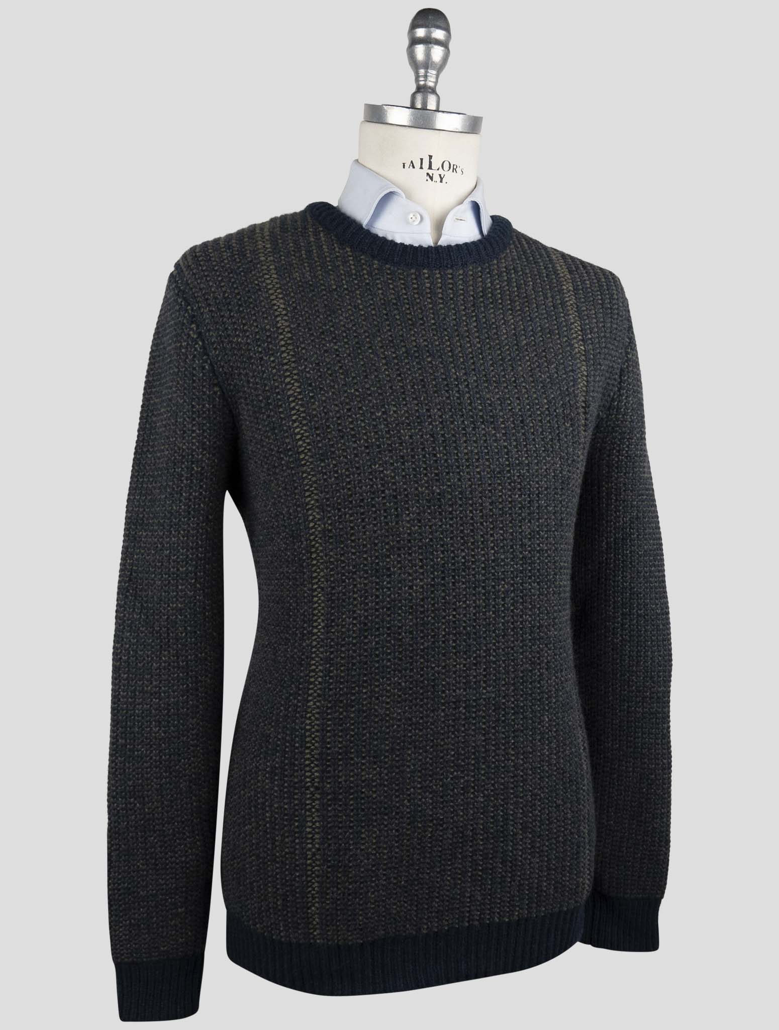 Kiton Blue Gray Cashmere Sweater Crewneck