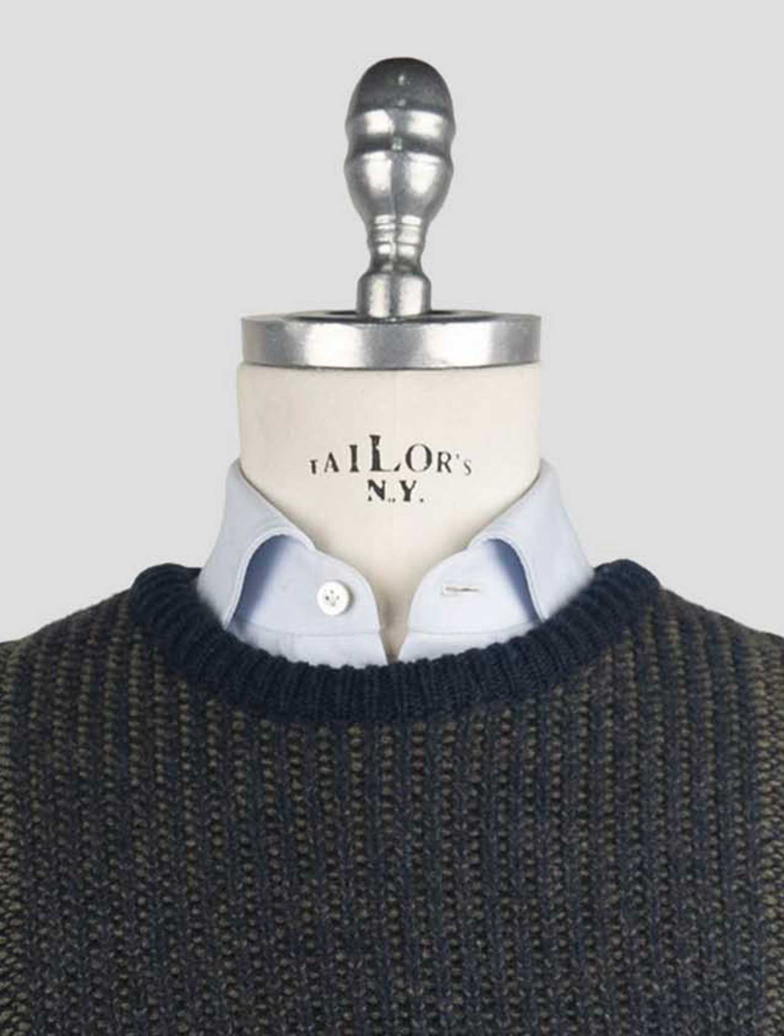 Kiton Blue Gray Cashmere Sweater Crewneck