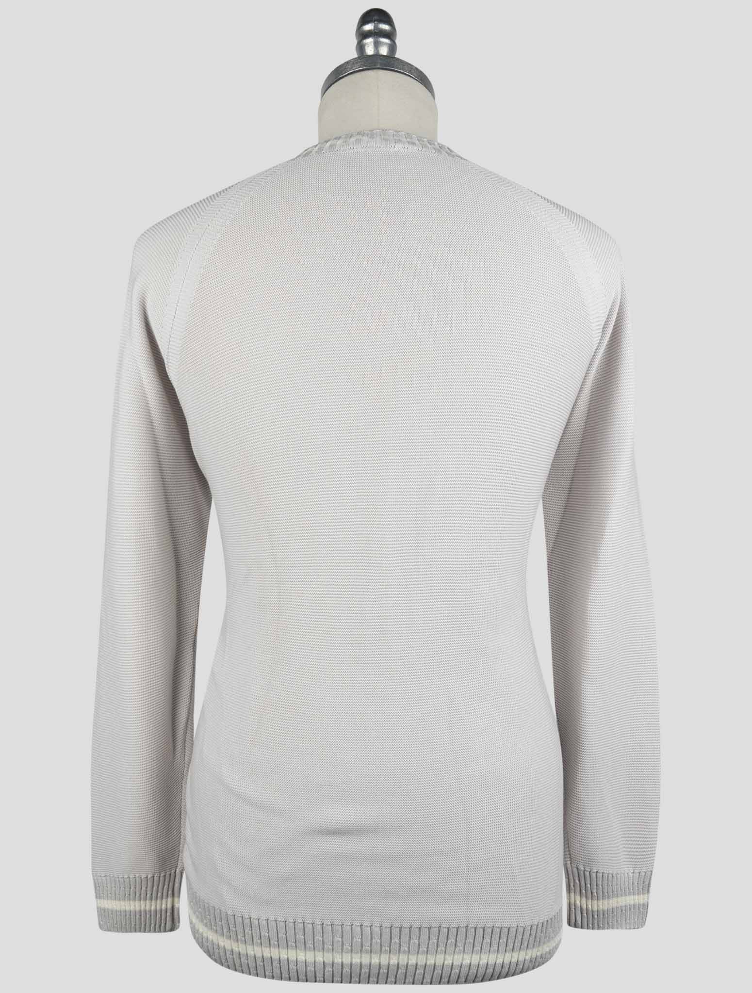 Kiton Gray Cotton Sweater Crewneck