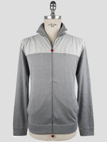 Kiton Gray Silk Cotton Sweater Full Zip