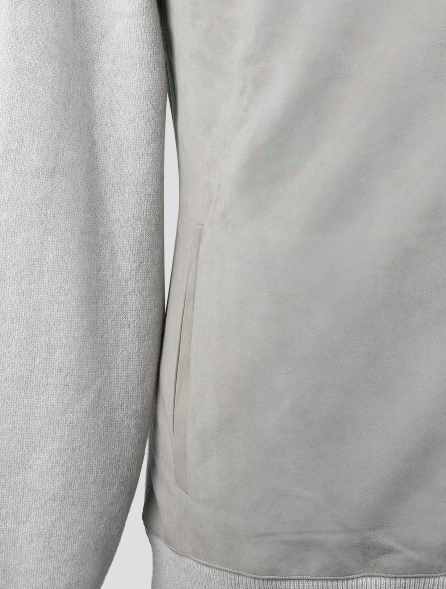 Kiton Gray Leather Suede Cashmere Coat