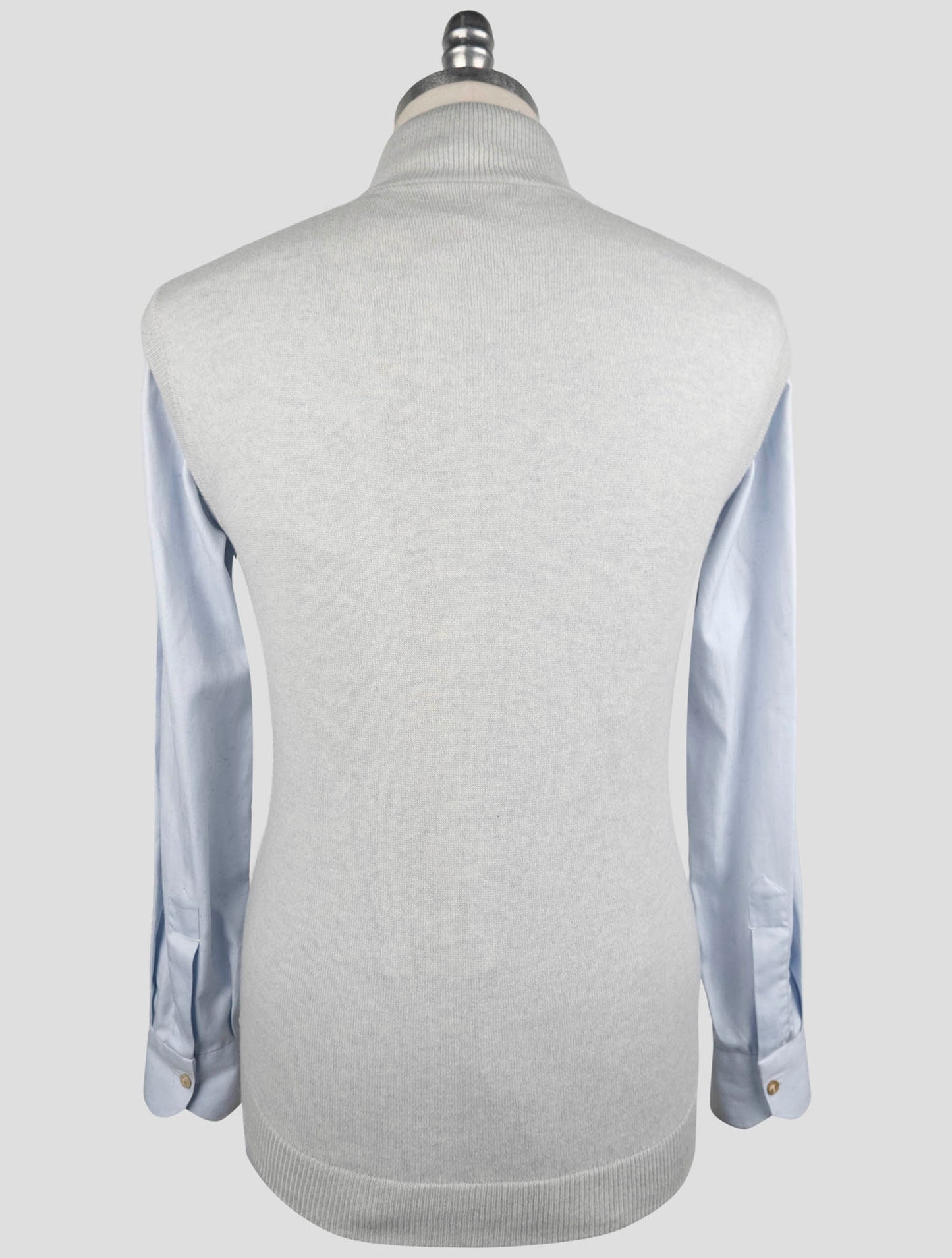 Kiton Gray Leather Suede Cashmere Coat